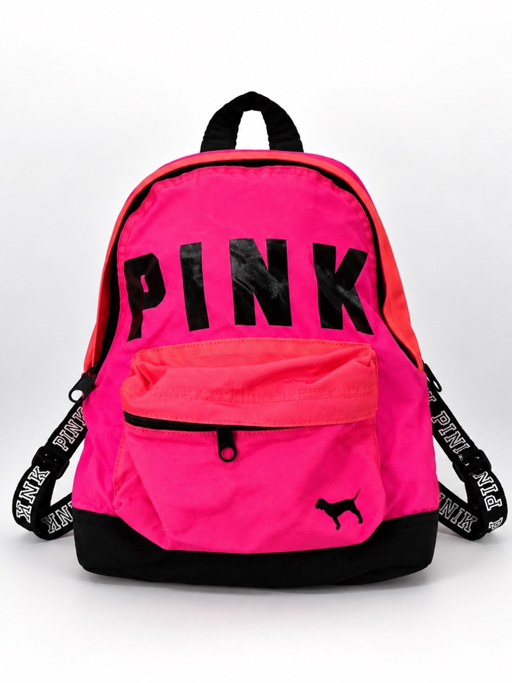 Victoria’s Secret PINK Hot Pink Black Backpack Y2K School Travel